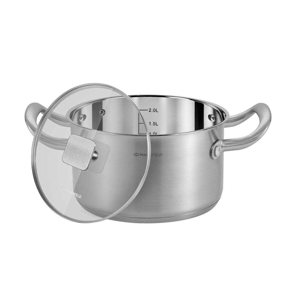 Кастрюля MAUNFELD FLORENCE MF26FR01CR из нержавеющей стали со стеклянной крышкой, 18 см, 2,6 л - фото9