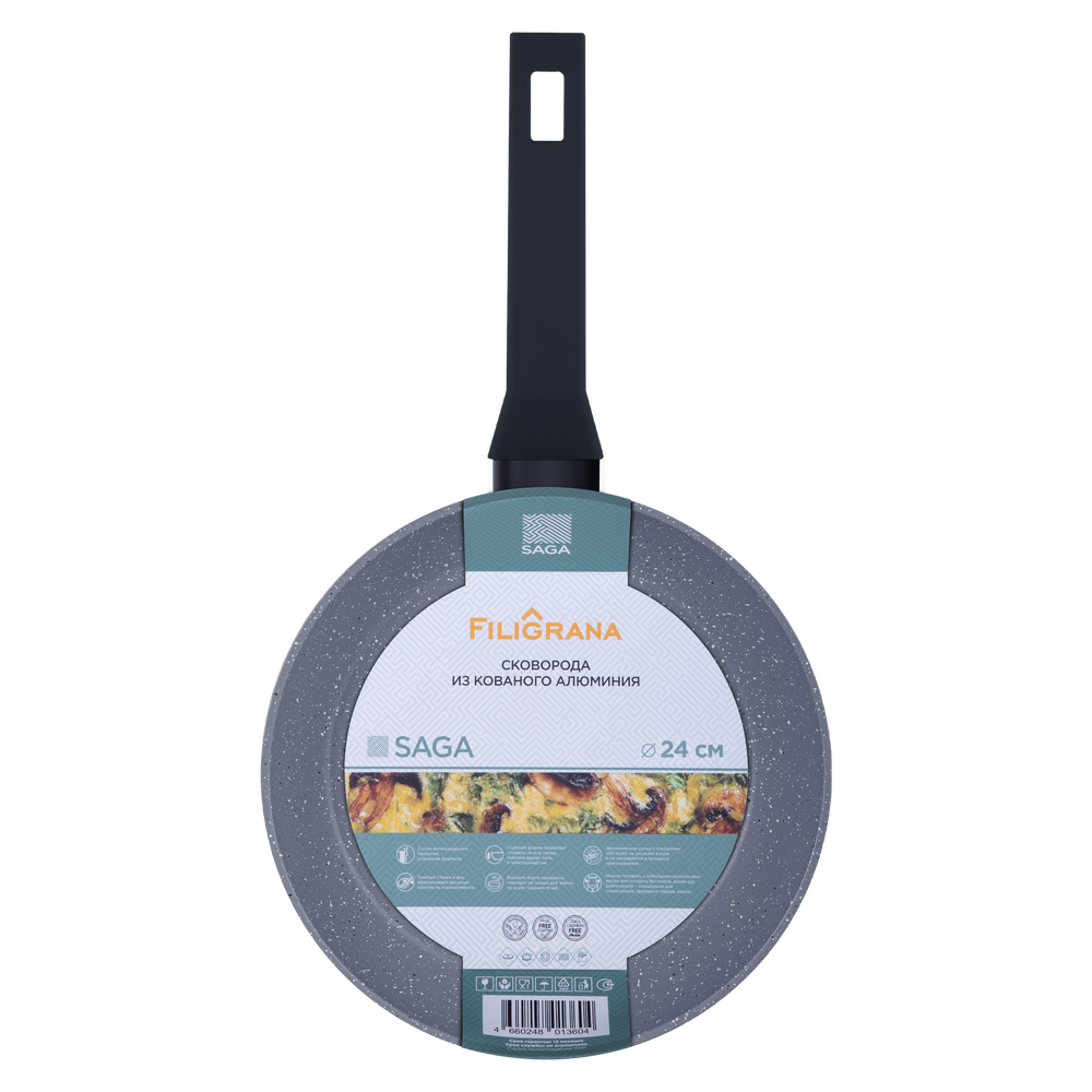Сковорода FILIGRANA SAGA FG24SGA01FP из кованого алюминия, 24 см - фото3
