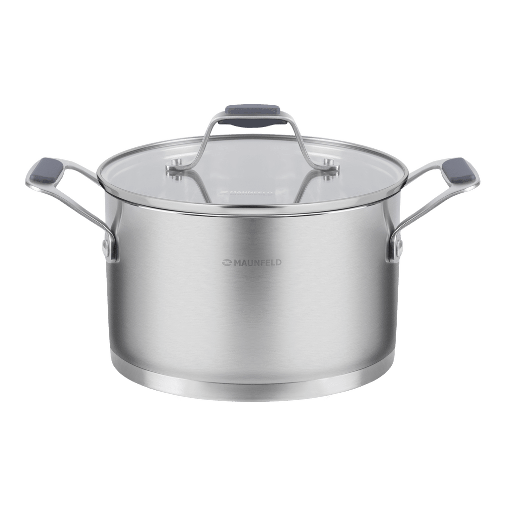 Кастрюля MAUNFELD MADISON MF40MS01CR из нержавеющей стали со стеклянной крышкой, 20 см, 3,6 л. - фото1