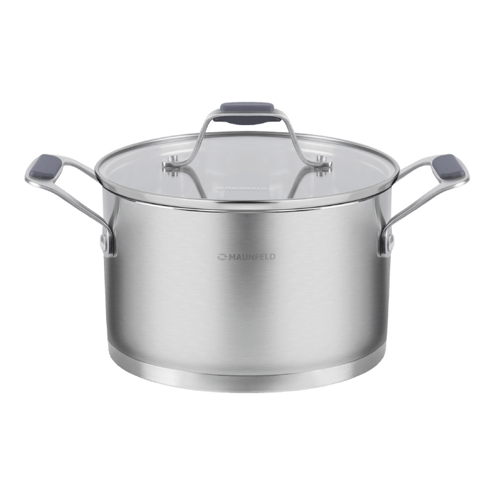 Кастрюля MAUNFELD MADISON MF40MS01CR из&nbsp;нержавеющей стали со&nbsp;стеклянной крышкой, 20&nbsp;см, 3,6&nbsp;л.