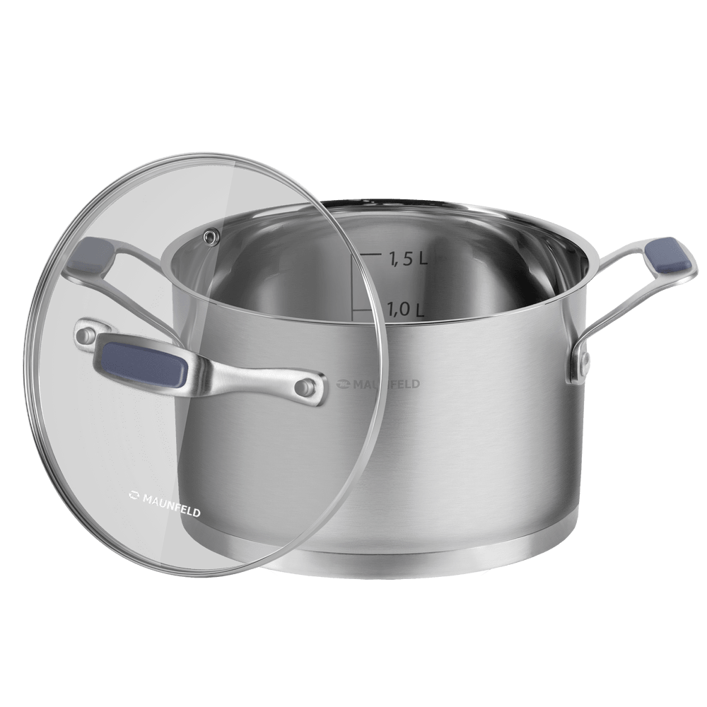 Кастрюля MAUNFELD MADISON MF20MS01CR из нержавеющей стали со стеклянной крышкой, 16 см, 1,9 л. - фото9