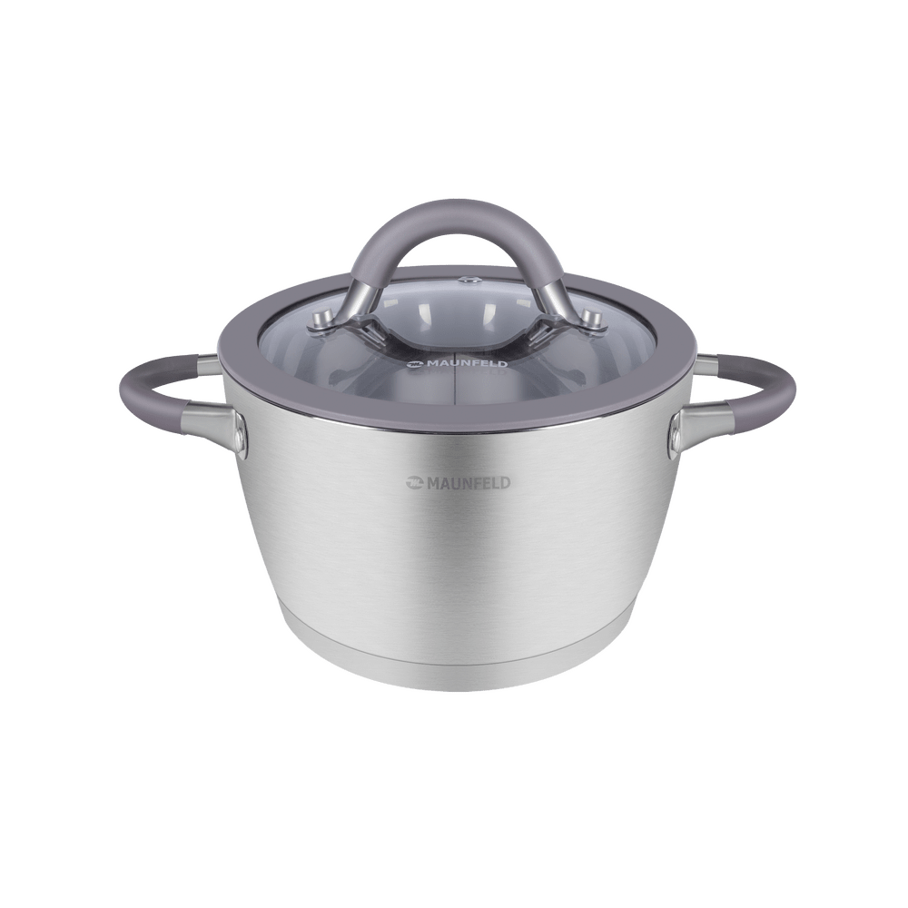 Кастрюля MAUNFELD LEONA MF20LN01CR из нержавеющей стали со стеклянной крышкой, 16 см, 1,7 л. - фото2