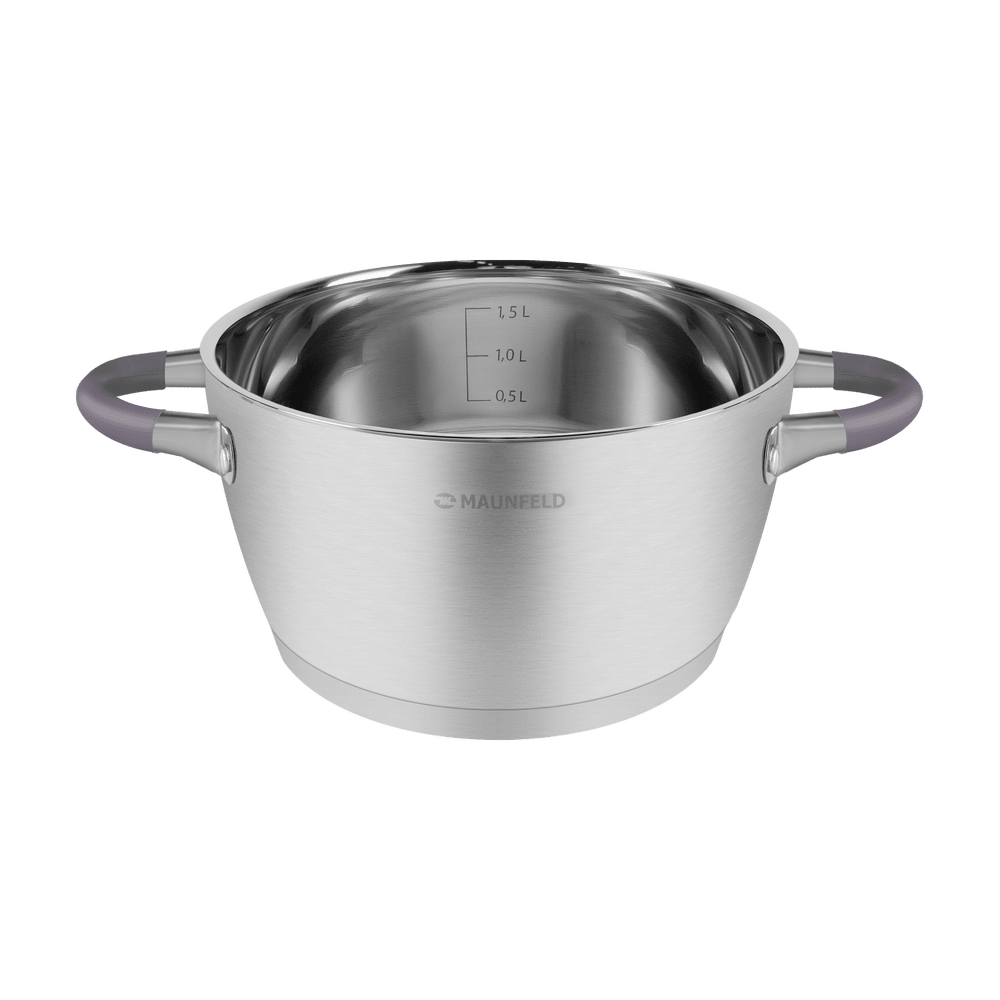 Кастрюля MAUNFELD LEONA MF20LN01CR из нержавеющей стали со стеклянной крышкой, 16 см, 1,7 л. - фото2