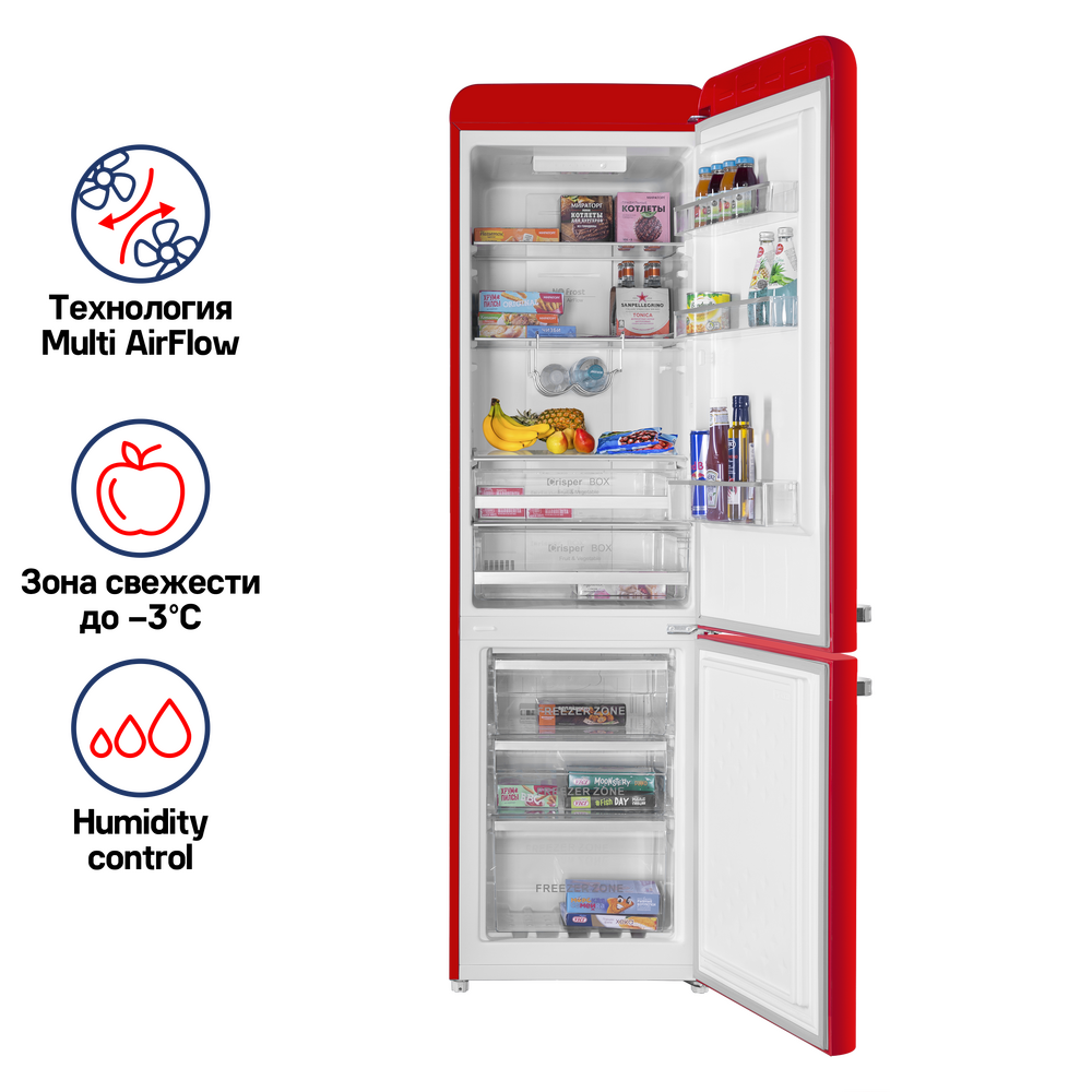 Холодильник MAUNFELD MFF186NFRR - фото2