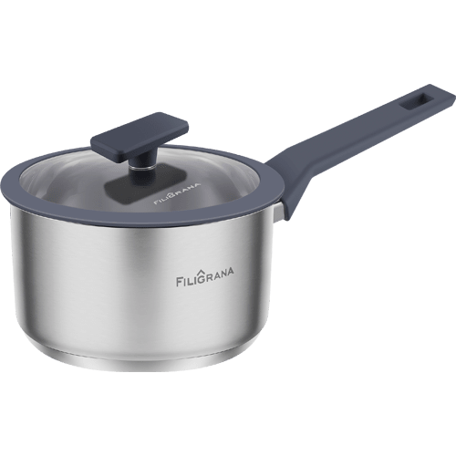 Ковш FILIGRANA STELLA FG18STL01SP из&nbsp;нержавеющей стали со&nbsp;стеклянной крышкой, 16&nbsp;см, 1,8  л.