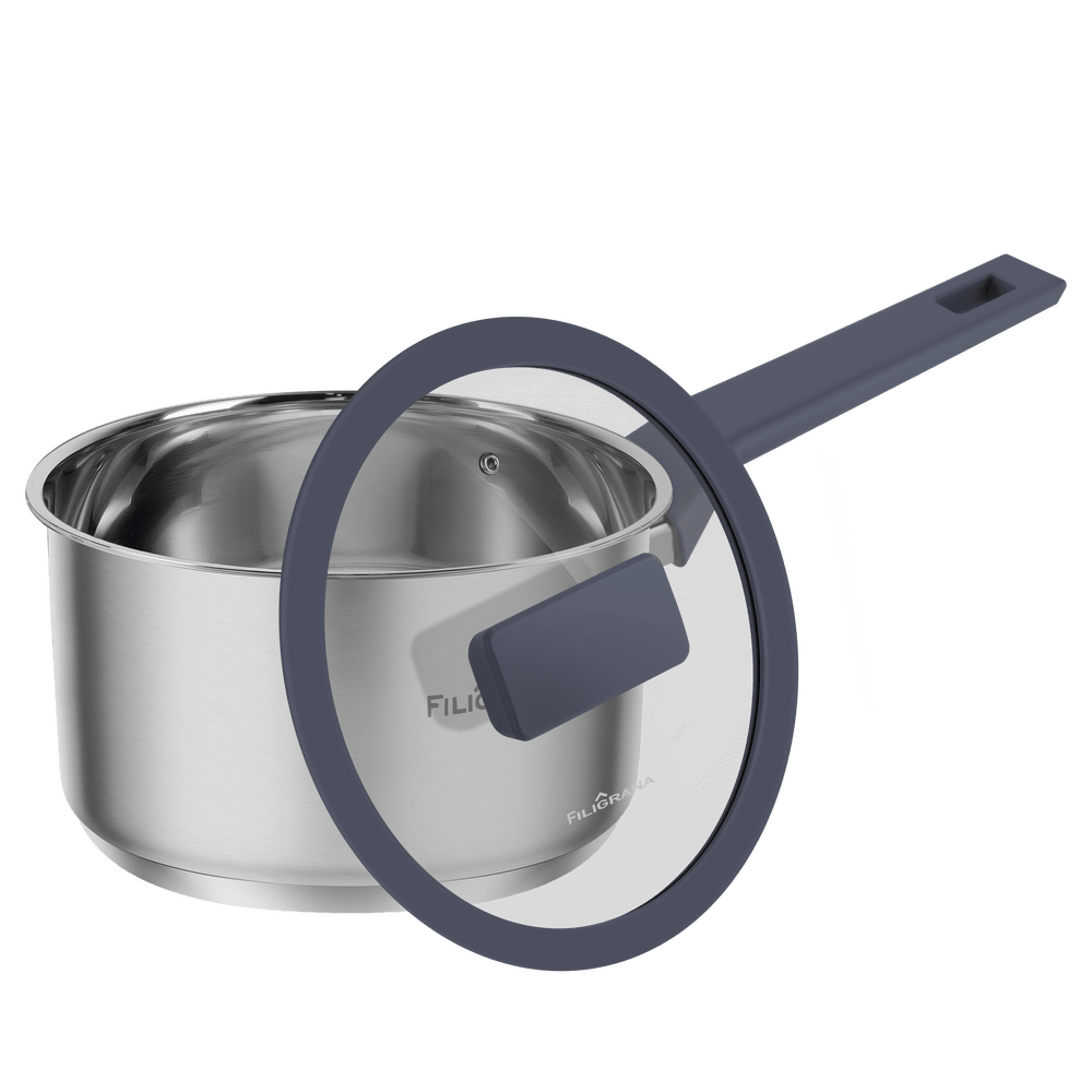Ковш FILIGRANA STELLA FG18STL01SP из нержавеющей стали со стеклянной крышкой, 16 см, 1,8  л. - фото11