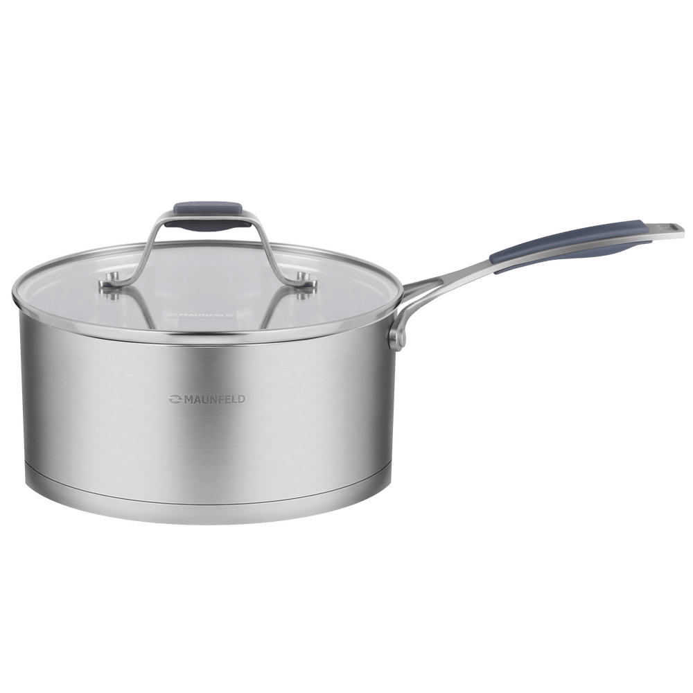 Ковш MAUNFELD MADISON MF18MS01SP из нержавеющей стали со стеклянной крышкой, 16 см, 1,8 л. - фото2